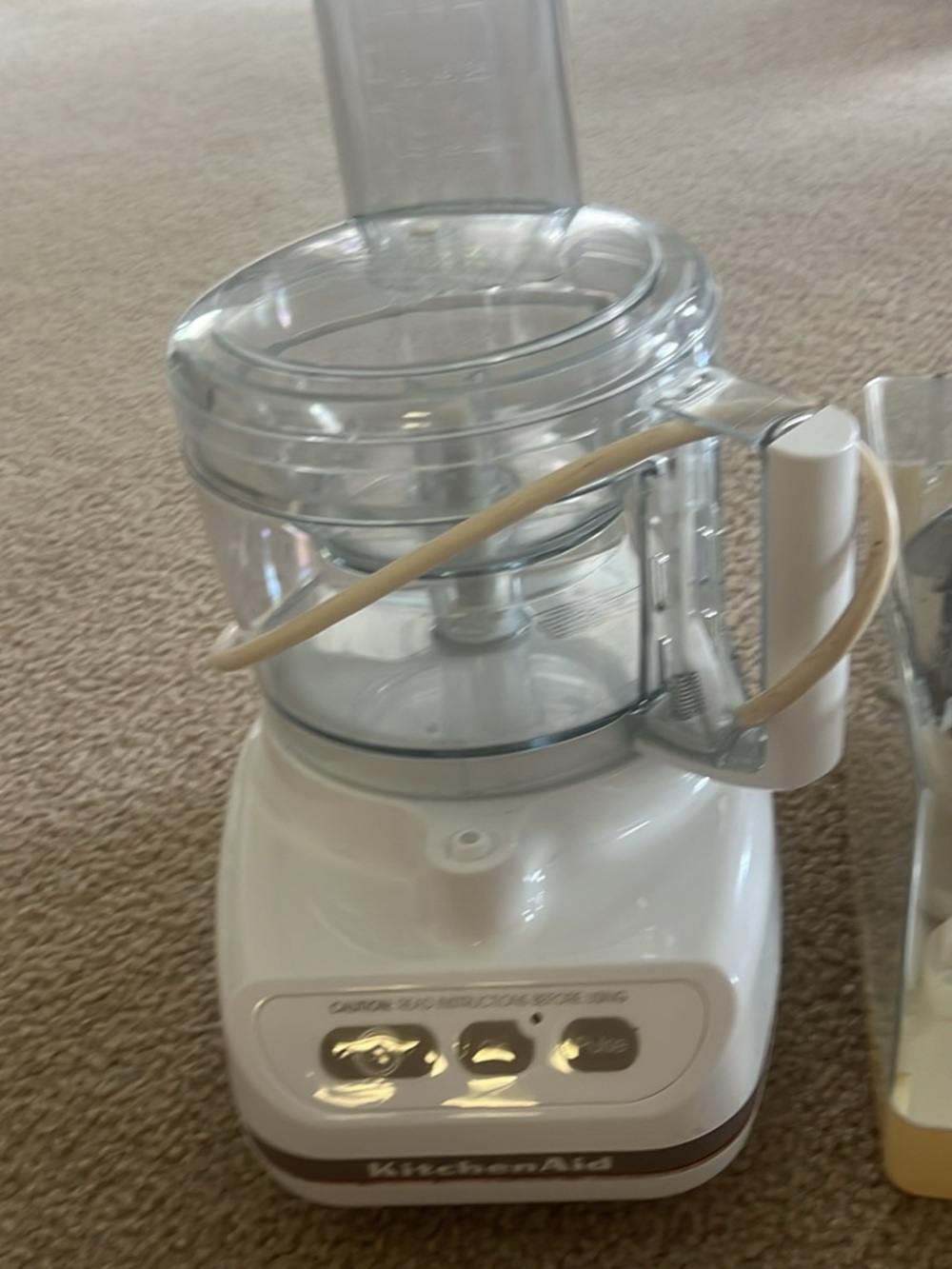 KitchenAid White and Clear Mini Food Processor with Beige Cord Accent